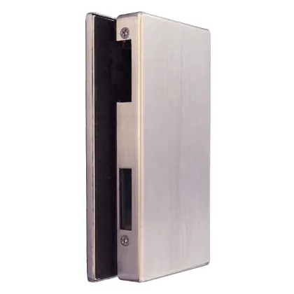 Glass door lock strike box 