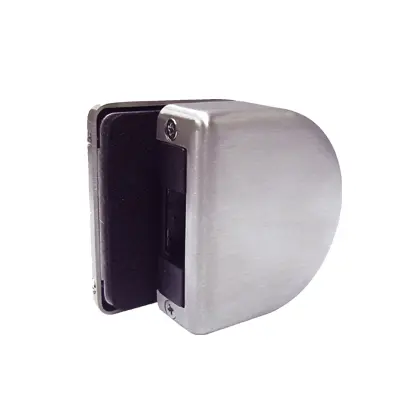 Magnetic glass door lock strike box