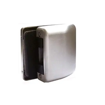 Magnetic glass door lock strike box