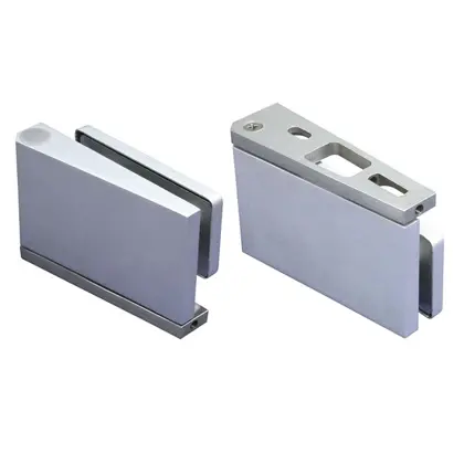 Top and bottom mounted offset glass door pivot hinge 