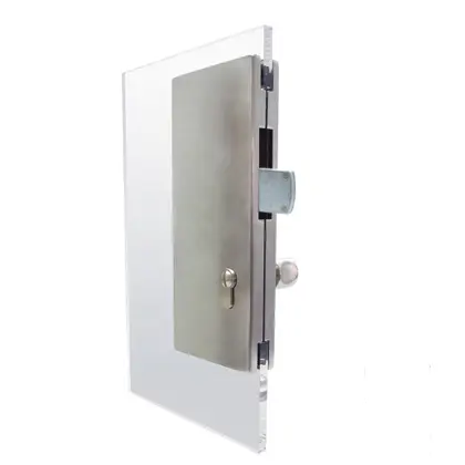 Center glass lock with deadbolt, european cylinder, without handle 