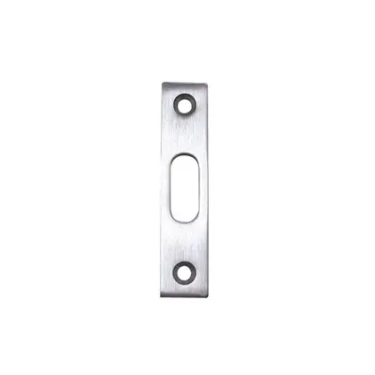 Strike plate for slim sliding glass door locks