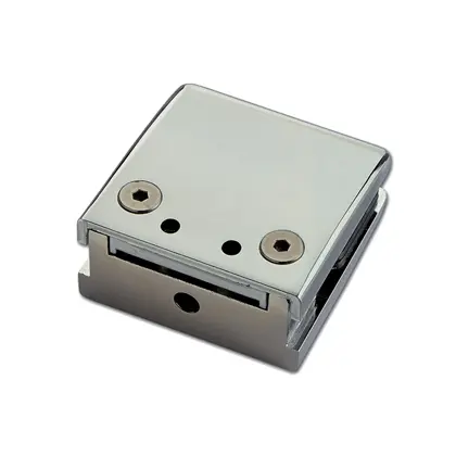 Zinc or stainless steel adjustable glass clamp (no glass cut-out) 