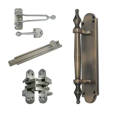 Brass Door Pulls, Bolts, Knobs & Hinges