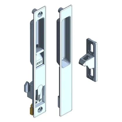 Aluminum sliding door lock - Flushmount with nite latch 
