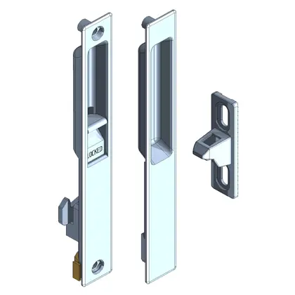 Aluminum sliding door lock - Flushmount 