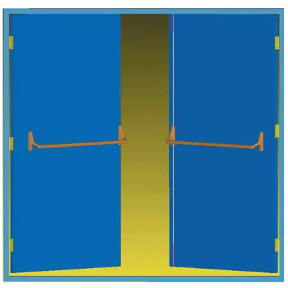 Panic exit rim device and vertical concealed rod device for double doors 